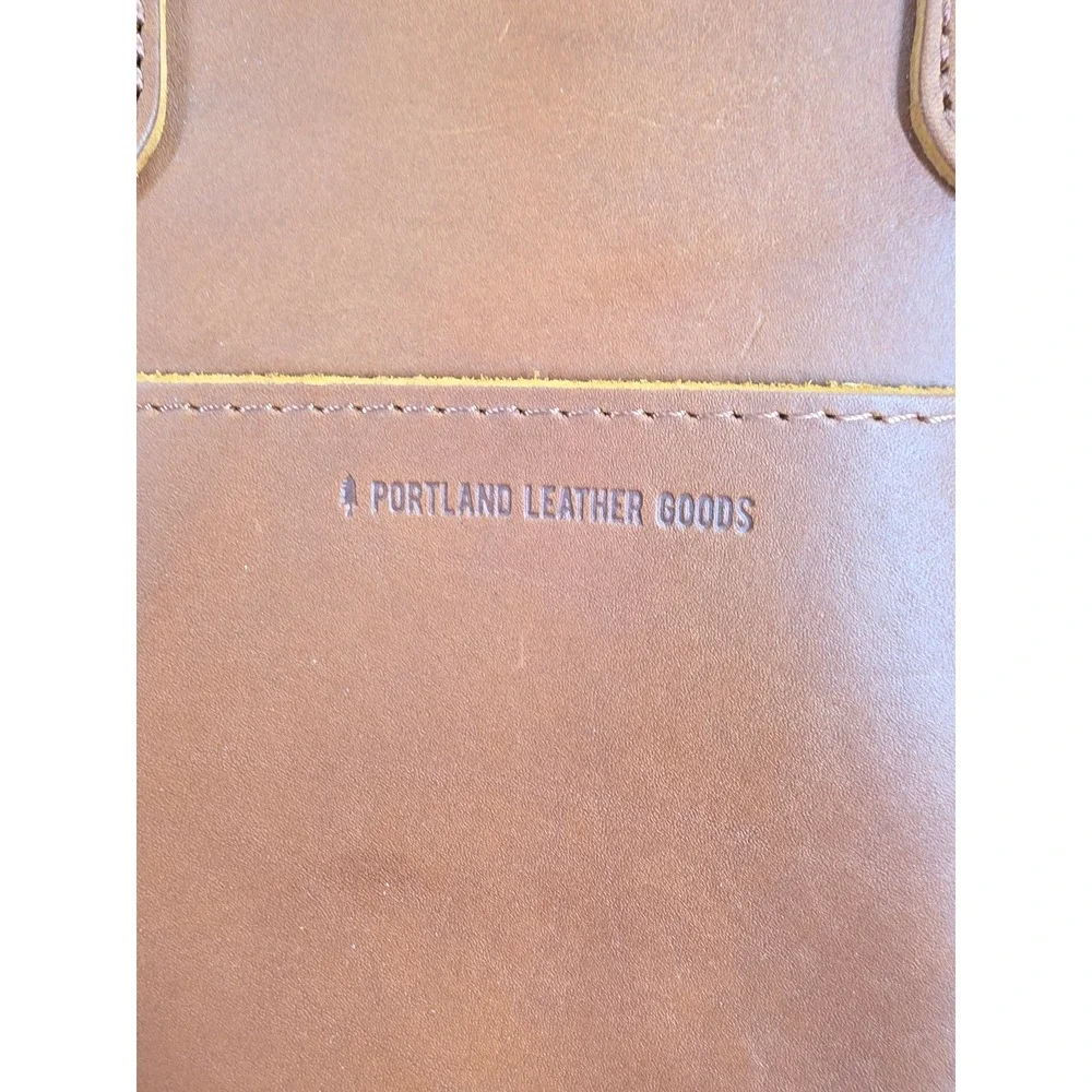 Portland Leather Goods Mini Crossbody Tote Honey Brown Leather Handbag